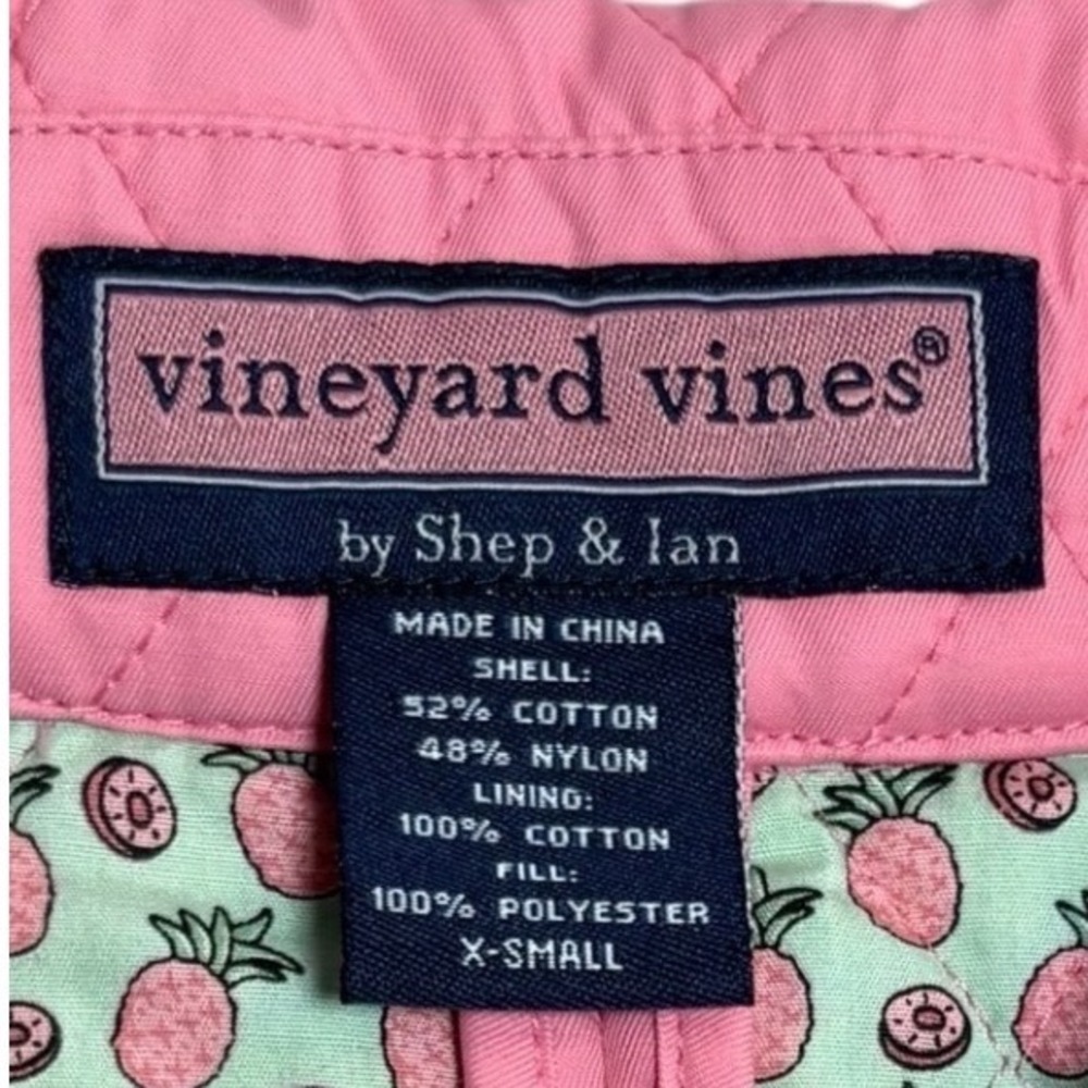 Vineyard‎ Vines Quilted Pink Jacket Pineapple Print Lining Women's XSmall - Picture 7 of 11